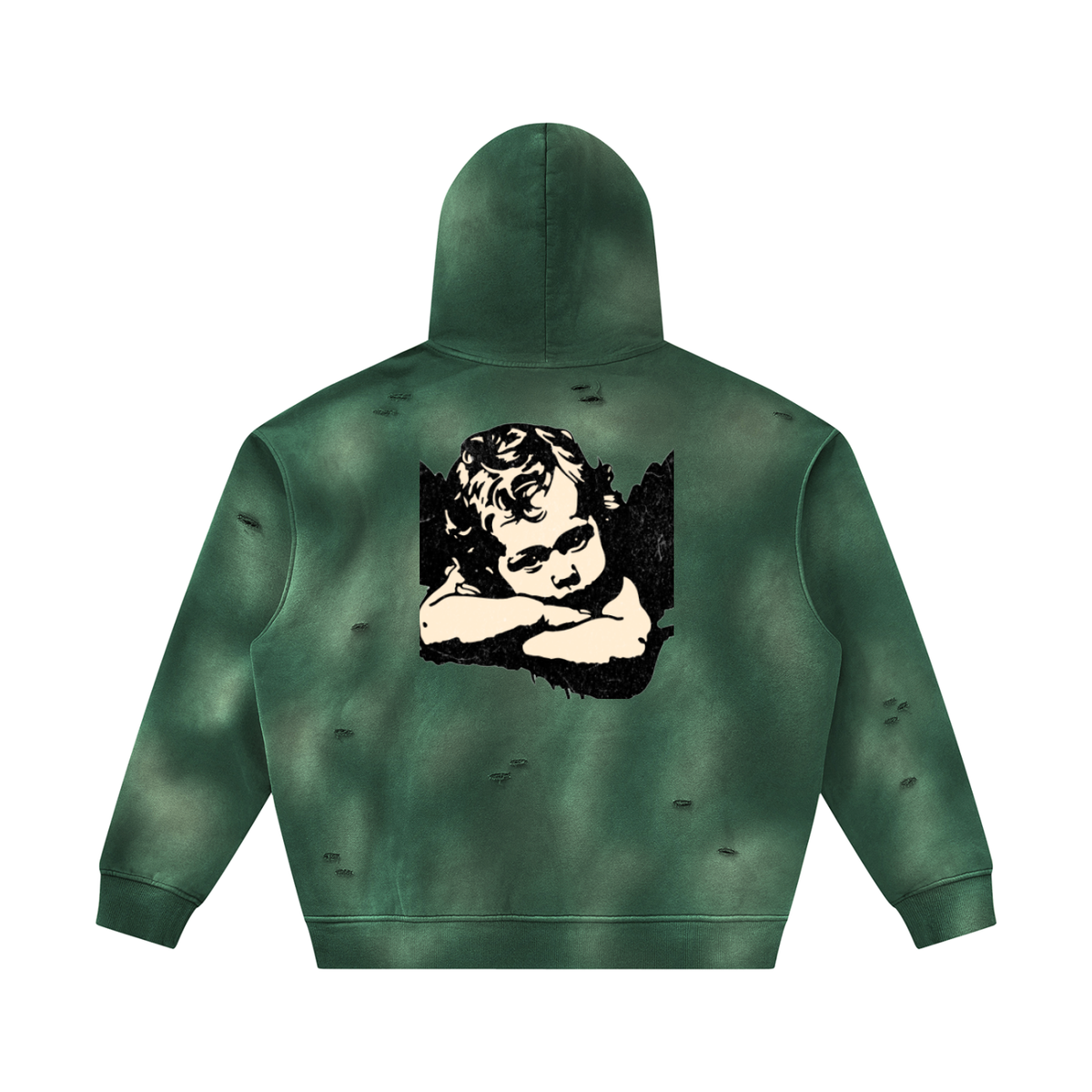 Hustle Wear distressed Fleece Hoodie