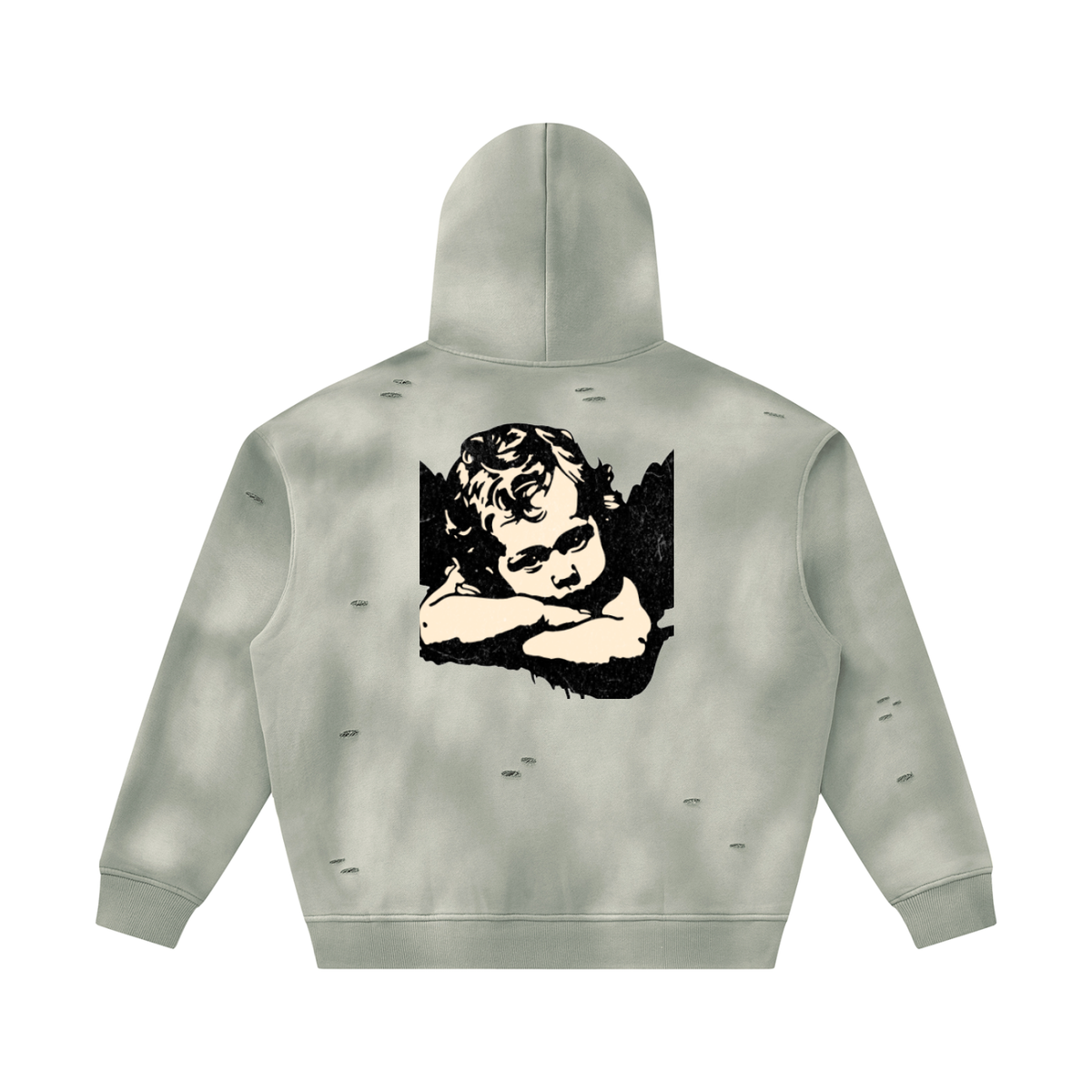 Hustle Wear distressed Fleece Hoodie