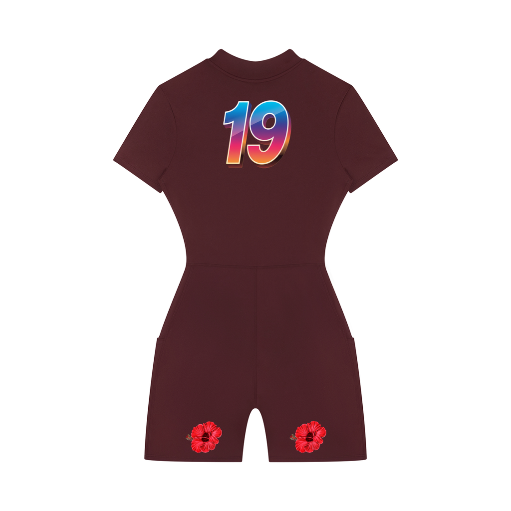 Women's Quarter-Zip Short Sleeve Romper