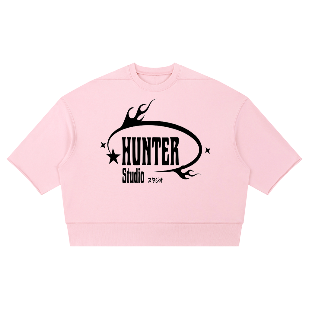 Boxy Raw Edge T-Shirt ( HUNTER )