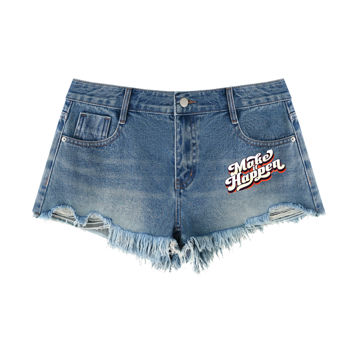 Women's Vintage Wash Raw Hem Denim Shorts