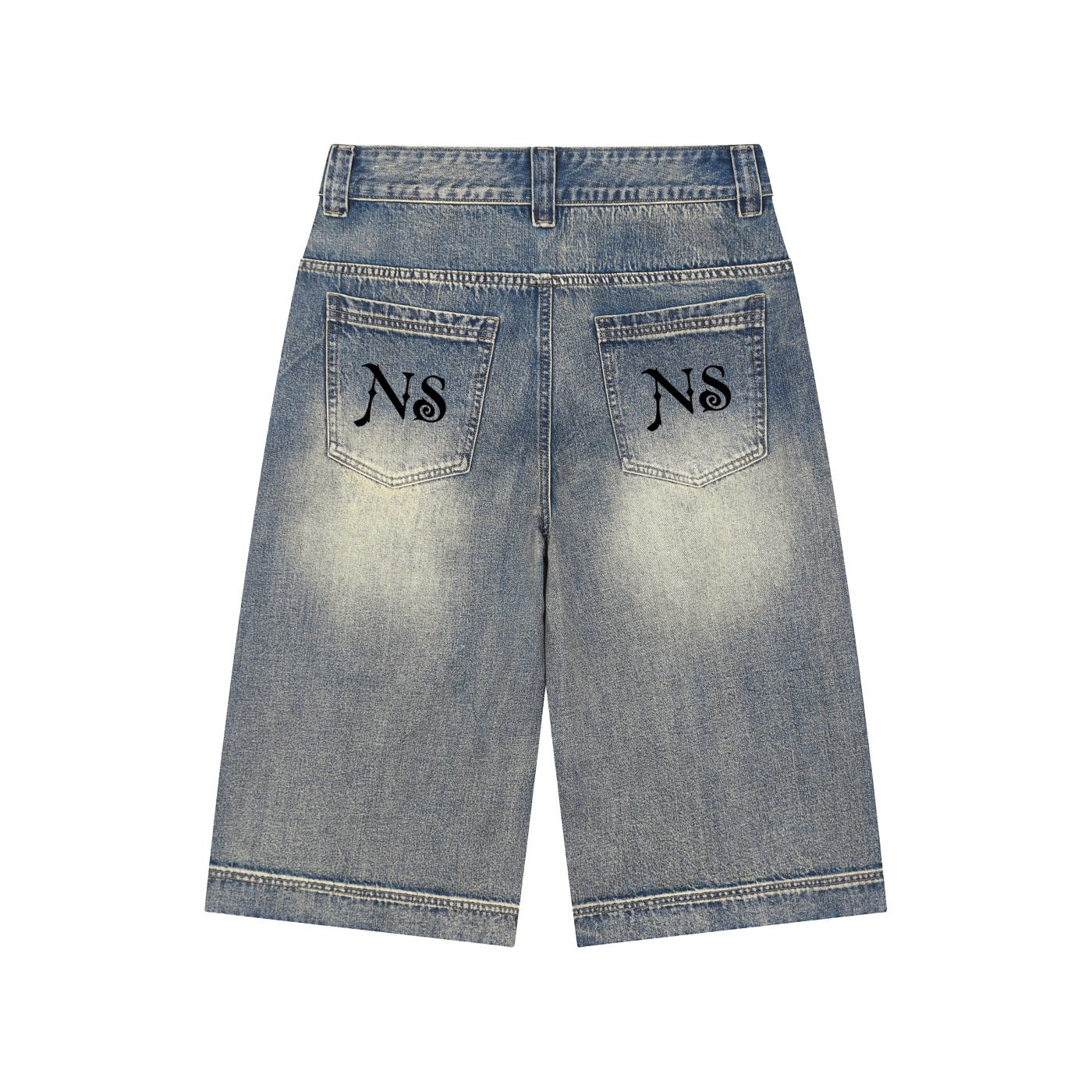 Vintage Wash Baggy Denim Shorts