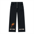 Men's Vintage Wash Wide Leg Denim Jeans