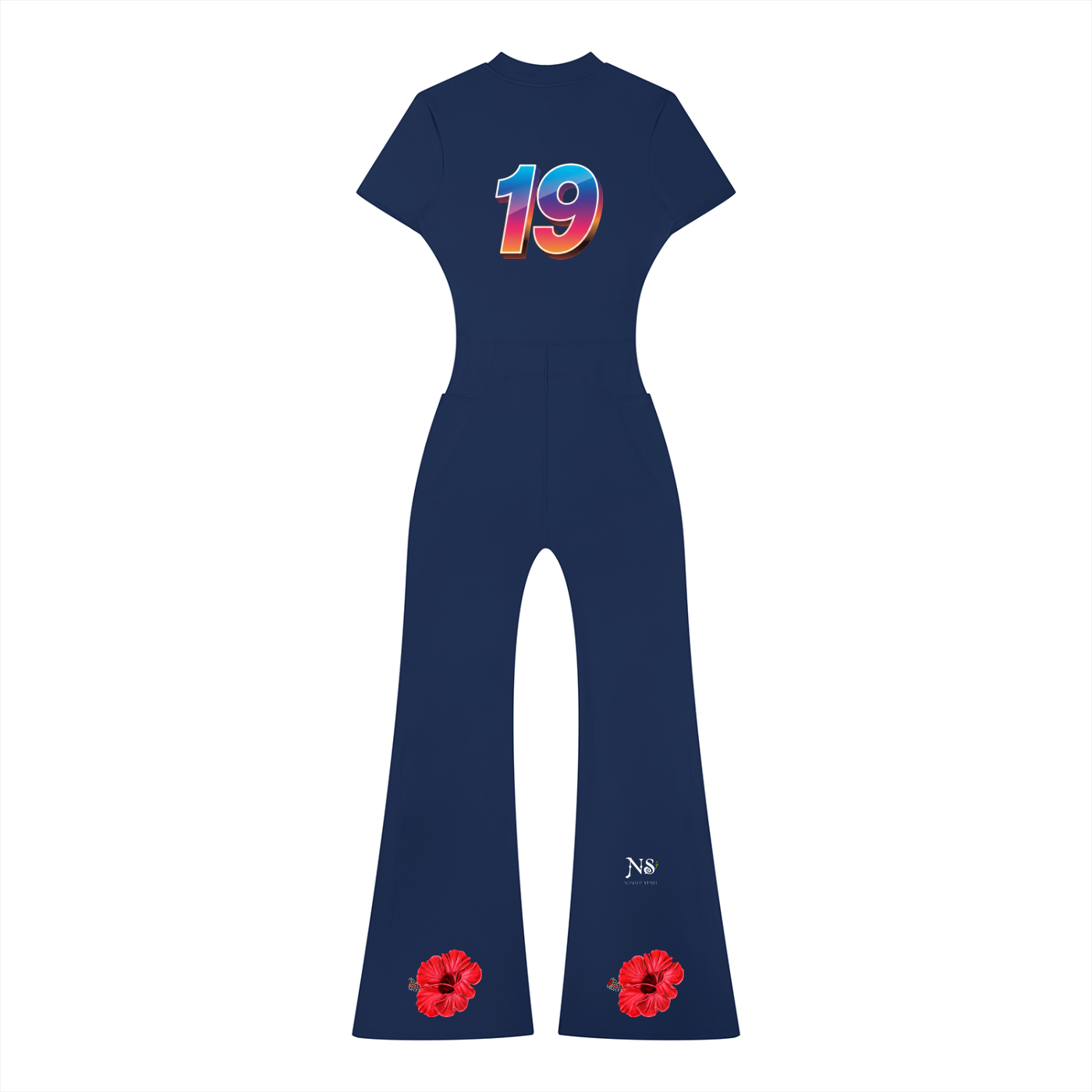 Women’s Tight Flared Leg Quarter-Zip Jumpsuit