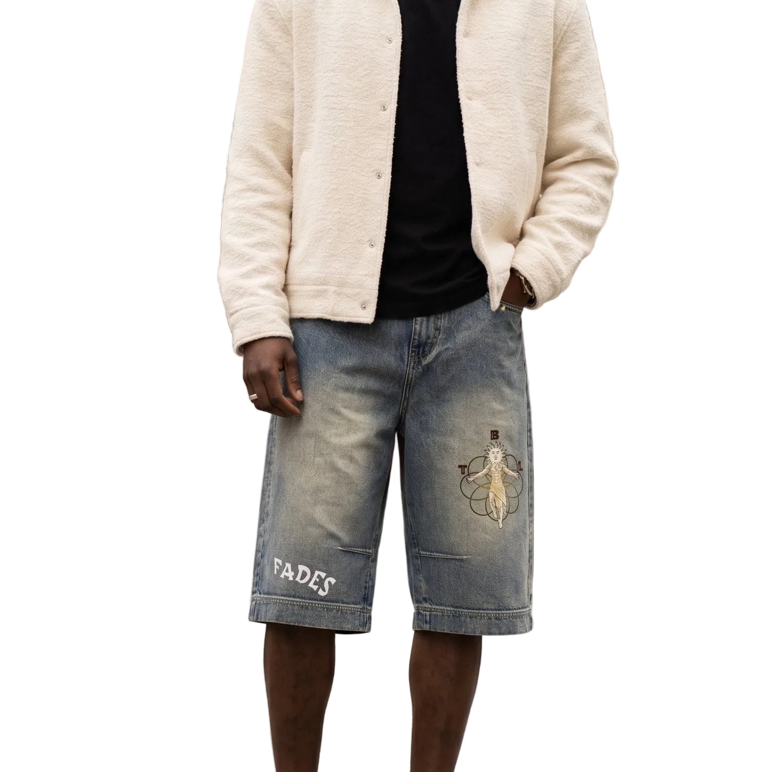 Vintage Wash Baggy Denim Shorts