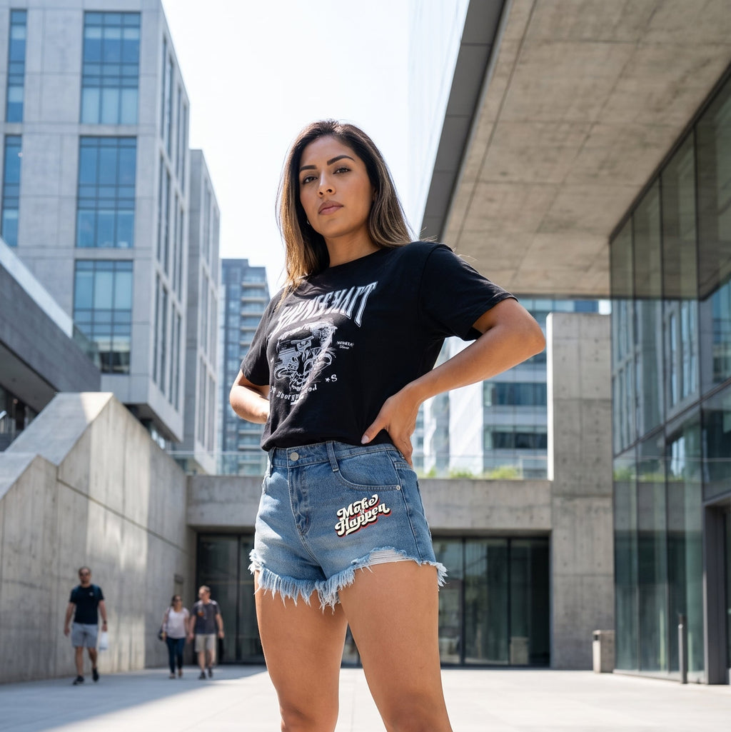 Women's Vintage Wash Raw Hem Denim Shorts