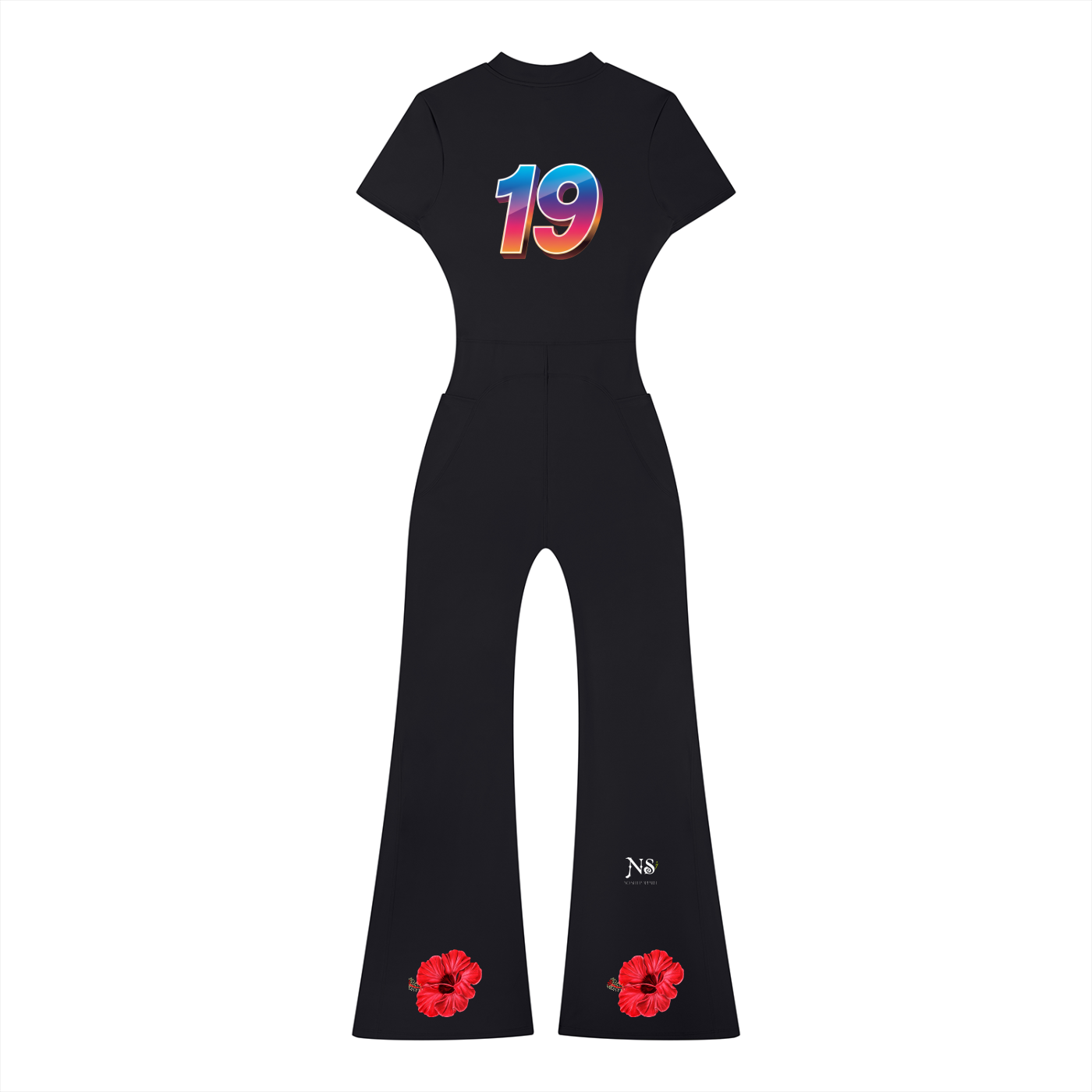 Women’s Tight Flared Leg Quarter-Zip Jumpsuit