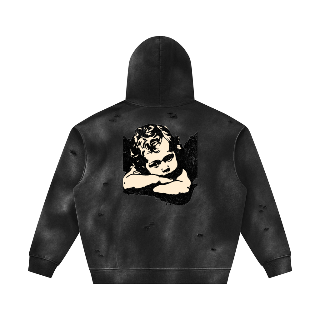 Hustle Wear distressed Fleece Hoodie