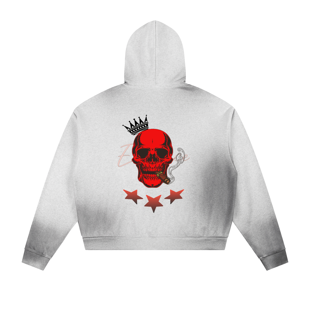 Sun Fade Frayed Raw Edge Fleece Zip Hoodie