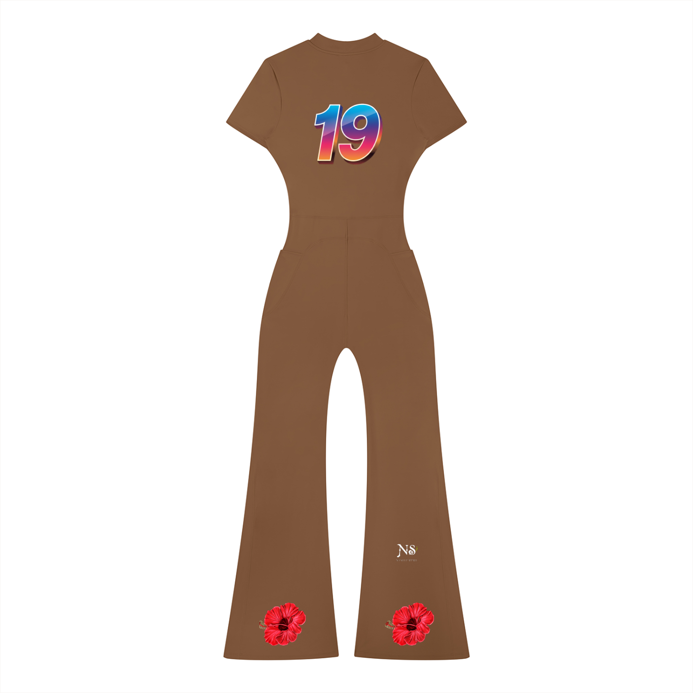 Women’s Tight Flared Leg Quarter-Zip Jumpsuit