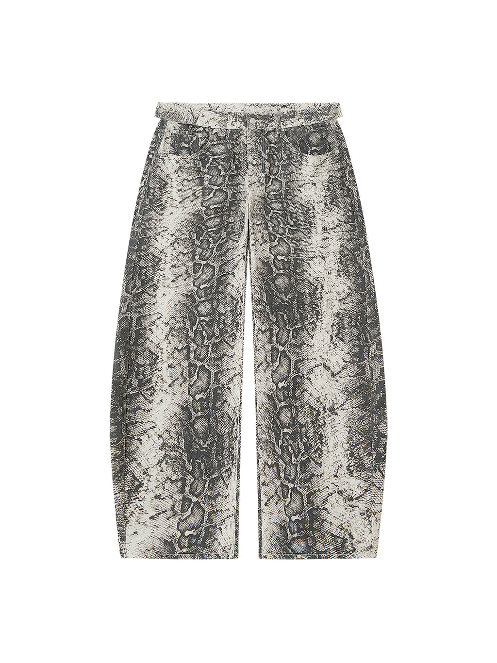 Men's Snake Print Barrel Leg Pants