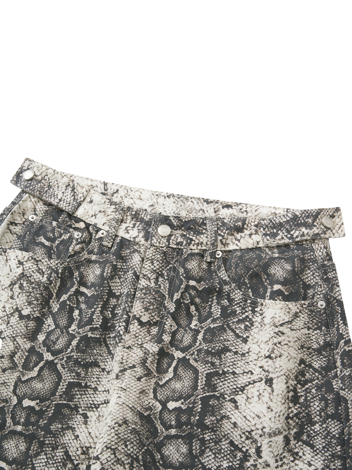 Men's Snake Print Barrel Leg Pants